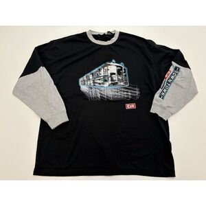 Vintage No Boundaries Shirt Older Brother Train Layered Skate Y2K Cyber Mallcore